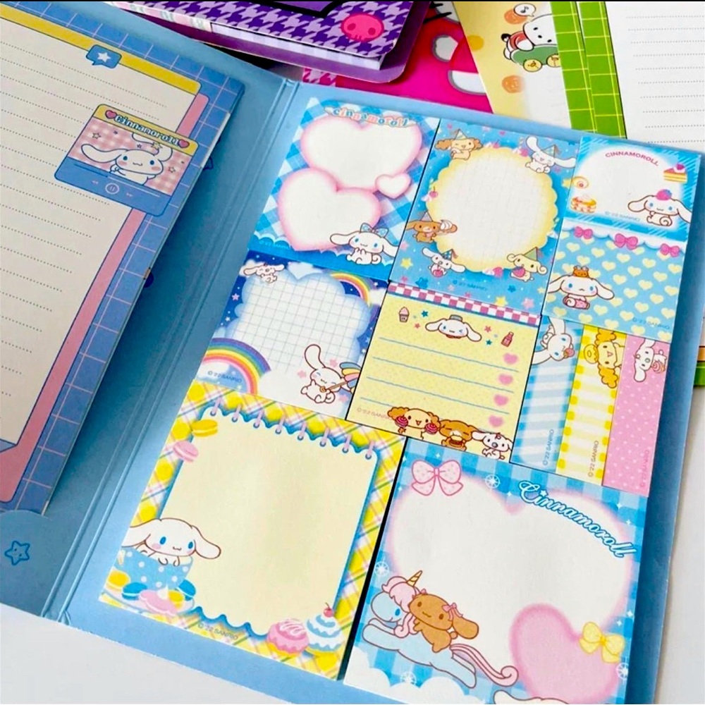 Sanrio Kawaii Notebook Memo Book With Multiple Size Pads NEW